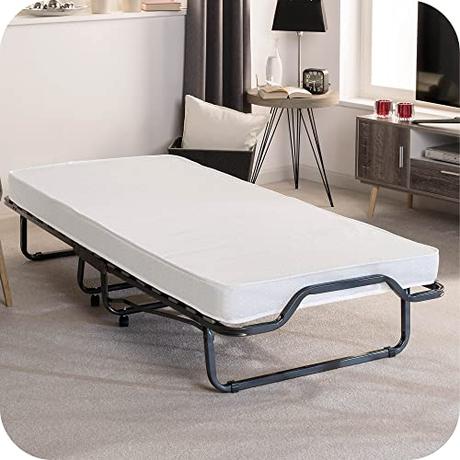 Beautissu Cama Plegable de Invitados Venetia - 90x200 cm - Estable Armadura de Metal - con somier y Funda Protectora