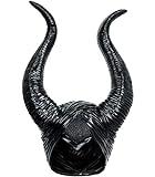 Disfraz Malefica Mujer Halloween, Gorro Malefica Adulto Latex de Cuernos Negros, Diadema de Hada Malvada Devil Reina Demonio para Disfraces de Halloween y Carnaval