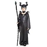 Disfraz Bruja Maléfica Niña (Talla infantil desde 3 a 12 años) 【Talla 7-9 años】| Traje Cosplay Hada Bruja Fantasía para Fiestas Carnaval Halloween Cumpleaños