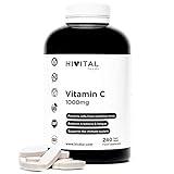 Vitamina C 1000 mg. 240 comprimidos veganos de Vitamina C pura (Tratamiento para 8 meses). Producto desarrollado y fabricado en España por Laboratorios HIVITAL.