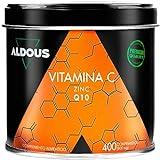 Vitamina C 1000 mg + 20 mg Zinc + 40 mg Q10 Por Dosis Diaria | 400 comprimidos para 200 días | Vitaminas para el Cansancio y Fatiga | Sistema inmunológico y defensas | Vitamina C pura