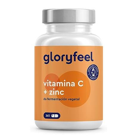 Vitamina C + Zinc - 365 Cápsulas - 1000mg Vitamina C + 20mg Zinc - Apoya el sistema inmunológico y reducen la fatiga - Vitamina C Tamponada con Protección gástrica y pH neutro - 100% vegano
