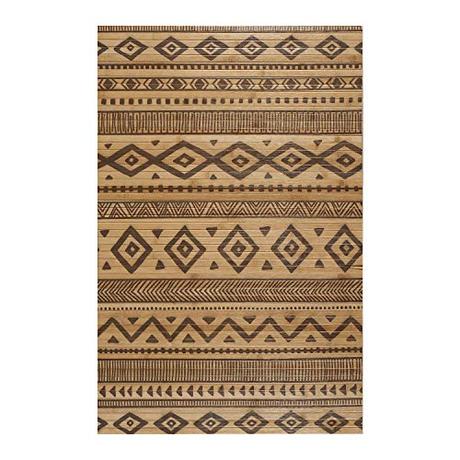 STORESDECO Alfombra de Bambú Natural, Antideslizante, Ideal para salón, baños, pasillos... (120cm x 180cm, Étnica Negra) ¡Más Medidas y Colores!