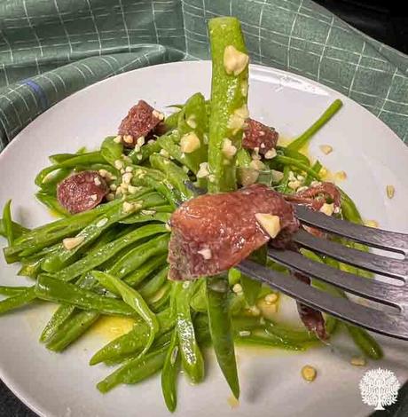 Ensalada de habicholillas con vinagreta de miel y mostaza