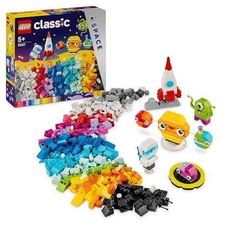 LEGO Classic Planetas Espaciales Creativos, Juguete del Sistema Solar, Juego de Construcción con Cohete Lanzadera, Regalo para Niños y Niñas de 5 Años en Adelante y Pequeños Astronautas 11037