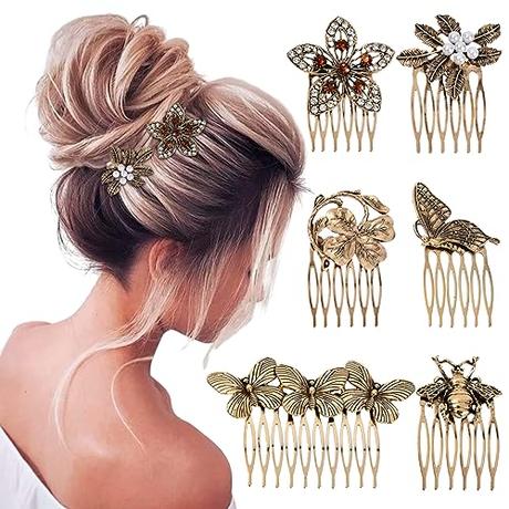 Jinlaili 6 Piezas Peinetas Para El Pelo, Peines Laterales de Pelo Vintage para Mujer, Cabello Peine Lateral Metal Peineta Lateral Clips de Pelo Vintage, Peine del Pelo Para Damas Niñas Novia Bodas