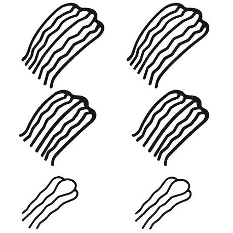 6 Piezas Peines Laterales con Pinza en Forma de U, Peinetas Laterales para el Cabello,Clip de Horquilla para Moño Negro Metal Horquilla de Pelo para Mujeres Peinados Decorativos, 3 Tamaños