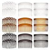 18 peines laterales franceses, trenzas laterales de plástico, peine decorativo con dientes, peinetas para el cabello, accesorios para mujeres, novias, velos de boda, niñas, pelo grueso y fino