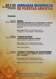 Jornadas masónicas de puertas abiertas en Valencia