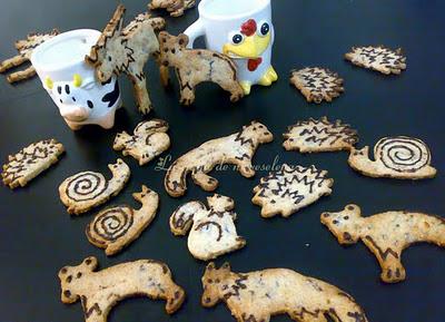 Galletas de nueces y dátiles con chocolate