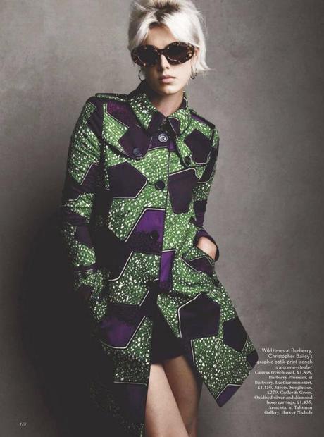 Vogue UK Model: Agyness Deyn Photographer: Patrick Demarchelier Styled by: Francesca Burns SPRING SUMMER 2012 EDITORIAL PRINTS FLORALS POLKA DOTS