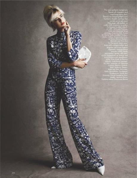 Vogue UK Model: Agyness Deyn Photographer: Patrick Demarchelier Styled by: Francesca Burns SPRING SUMMER 2012 EDITORIAL PRINTS FLORALS POLKA DOTS