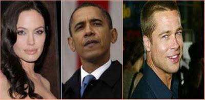 Angelina Jolie y Brad Pitt,  en la Casa Blanca con Obama