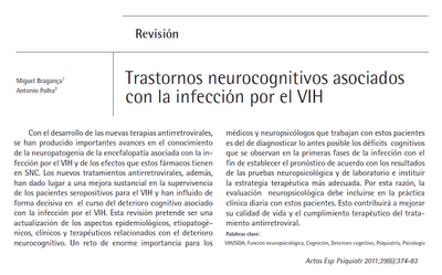Trastornos neurocognitivos asociados con la infección por VIH - Bragança y Palha