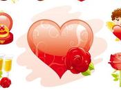 Iconos vectoriales Valentín