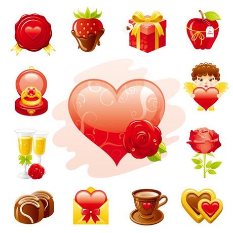 13 Iconos vectoriales de San Valentín