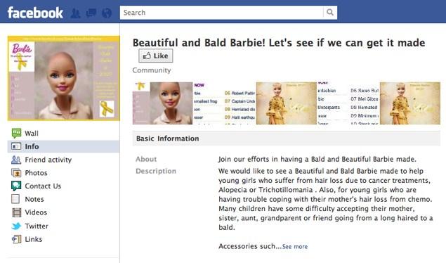 BALD AND BEAUTIFUL BARBIE PARA NIÑ@S CON CANCER