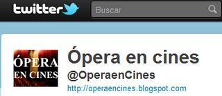 OPERA EN CINES: PROGRAMACIÓN PRIMER SEMESTRE 2012