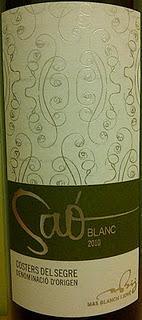 Saó Blanc 2010 Fermentado en Barrica, de Bodegas Mas Blanch i Jové