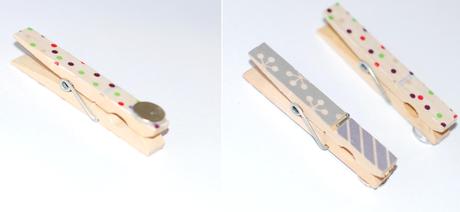 DIY. Imanes con pinzas y washi tape/Clothpins and washi tape magnets