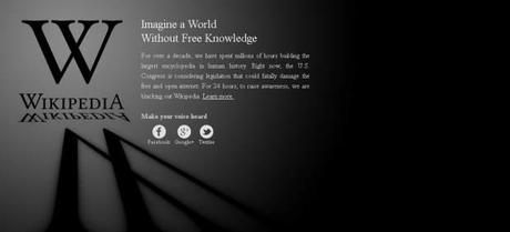 Wikipedia lidera las protestas contra la S.O.P.A Wikipedia lidera las protestas contra la S.O.P.A