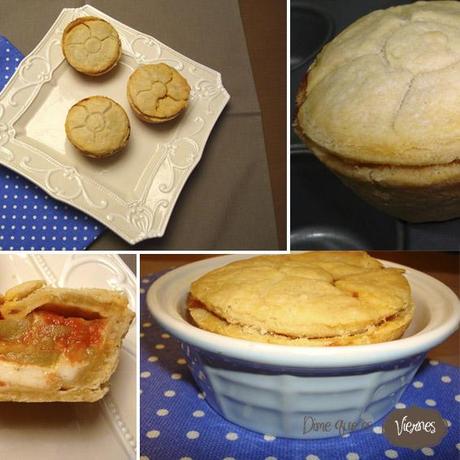 Pie estilo británico, de verduras y queso provolone.