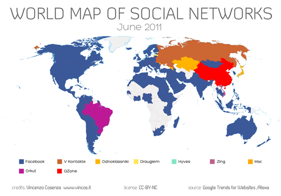 World Map of Social Networks