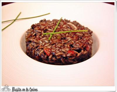 Risotto negro de chipiron y gamba