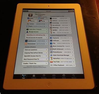 Imagen Del iPad 2 Corriendo Cydia En IOS 5.0.1