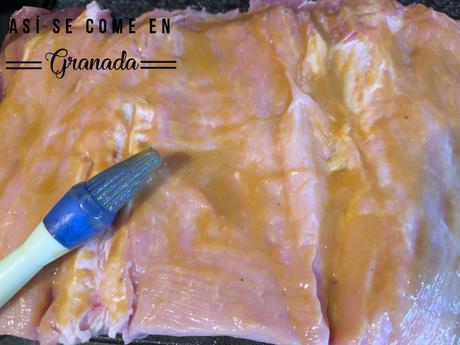 Lomo de cerdo relleno agridulce sin gluten y sin lactosa