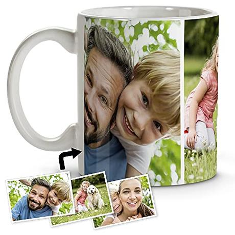 LolaPix Tazas con Foto. Tazas Personalizadas. Tazas Desayuno Originales. Taza de cerámica. Regalos Personalizados. hasta 4 Fotos. Taza Blanca. 3 Fotos