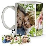 LolaPix Tazas con Foto. Tazas Personalizadas. Tazas Desayuno Originales. Taza de cerámica. Regalos Personalizados. hasta 4 Fotos. Taza Blanca. 3 Fotos