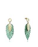 Pendientes Viceroy Chic con IP dorado forma dos hojas, una en resina verde y otra pequeña dorado