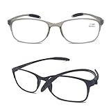 Mcoorn Gafas de Lectura Presbicia para Ordenador, Irrompibles Anti Luz Azul Mujer Hombre Ligeras con Anti-reflejantes, Dioptría +2.0