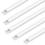 Bolatus - 10 canaletas para Cables, Autoadhesivas, pequeñas, Blancas, para ocultación de Cables, para Pared, para Cables de TV y de Red domésticos, para despacho