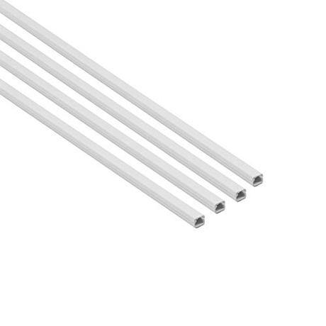 D-Line 1M108W-4PK Canaleta cuadrada, tapacables autoadhesivo: 10 mm (anch.) x 8 mm (alt.) Longitud de 1 metro, 4 piezas
