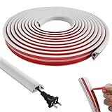 8m Canaletas para Cables Adhesivas, Protección de Cubierta de Cables Suelo, Canaletas para Cubrir Cables, Cubierta de Cable para Todos los Cables de Calibre 8 mm en Hogares (20x10mm) (8 m)