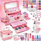 Maquillaje Niñas Juguetes para - 63 Piezas de Maquillaje Lavable para niñas, Kit Maquillaje niña, Caja Maquillaje niña, Regalo de cumpleaños y Navidad para niñas de 4 5 6 8 10-12 Años