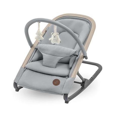 Maxi-Cosi Kori Hamaca Bebé 2 en 1 con arco de juegos, 0-2 años, máx.15 kg, balamcin bebe, 3 posiciones de reclinación una sola mano, ligera y compacta, arnés Easy-in, Eco Care, Beyond Grey