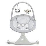 kk Kinderkraft LULI Hamaca bebé, Eléctrica Silla macedora, Columpio bebe, Balancin para bebés 0-9 kg, Balanceo automatico 5 Velocidades, Arco regulable con 2 juguetes, 12 melodias, , Gris