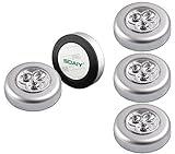SOAIY® [5 pcs ] Luz de noche alimentada por baterías, con Pulsador, Sin cable