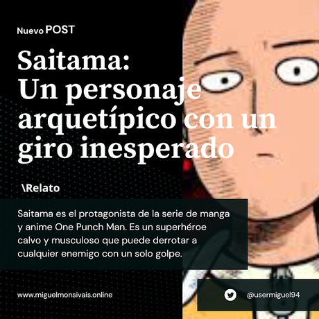 Saitama: Un personaje arquetípico con un giro inesperado Saitama: Un personaje arquetípico con un giro inesperado
