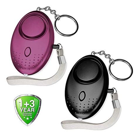 Abree 2PCS Alarma Personal,140dB Llavero Alarma Seguridad Autodefensa con Función de Lluminación,Alto Decibeles Dispositivo de Alarma para Mujeres,Niños,Ancianos,Turno Nocturno,Montañismo,Ciclismo