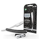 Wilkinson Sword Classic - Navaja Clásica de Afeitar con 5 Recambios de Cuchillas de Acero de Doble Hoja con Apertura Mariposa – óptimo para Afeitado Tradicional y Cuidado del Contorno de la Barba