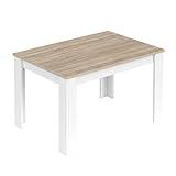 Habitdesign Mesa de Comedor Extensible, Mesa salón o Cocina, Acabado en Color Blanco Artik y Roble Canadian, Modelo Kendra, Medidas: 140-190 cm (Largo) x 90 cm (Ancho) x 78 cm (Alto)