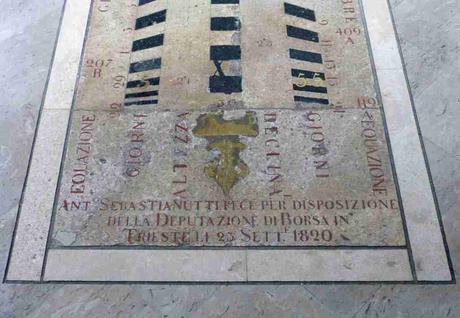 La bella meridiana de la Bolsa de Trieste
