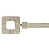 Barra de Cortina Extensible de Metal Beige Minimalista para Dormitorio Vintage de 120-210 cm - Cuadrado