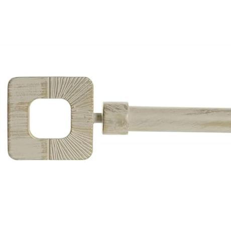 Barra de Cortina Extensible de Metal Beige Minimalista para Dormitorio Vintage de 120-210 cm - Cuadrado