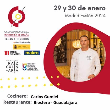 Carlos Gumiel representará a Guadalajara en el II Campeonato Oficial Hostelería de España-Tapas y Pinchos