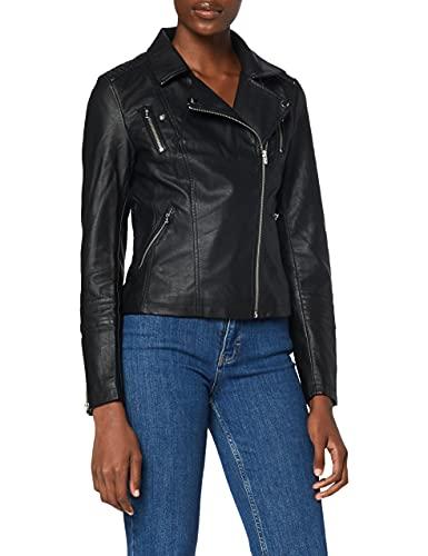 ONLY ONLGEMMA Faux Leather Biker OTW Noos Chaqueta, Negro (Black Black), 42 para Mujer